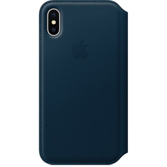 Apple - iPhone X Leather Folio - Bleu cosmos - Accessoires Apple Accessoires et consommables