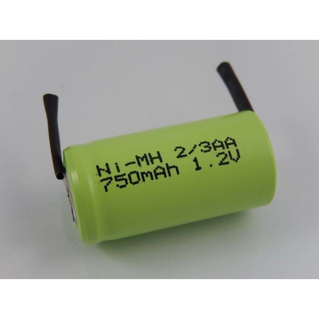 Vhbw - vhbw 2/3AA NI-MH pile batterie 750mAh (1.2V) cosse à souder en U pour la fabrication de modèles, éclairage solaire, téléphone, etc. Vhbw  - Câble et Connectique Rj11 téléphonie