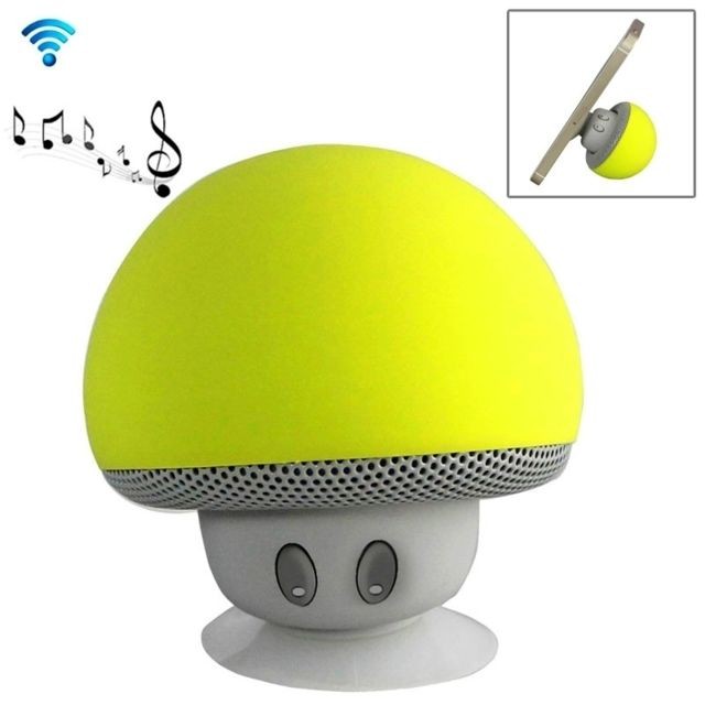 Wewoo - Enceinte Bluetooth d'intérieur jaune Haut-parleur en forme de champignon, avec support d'aspiration Wewoo  - Enceinte PC Wewoo