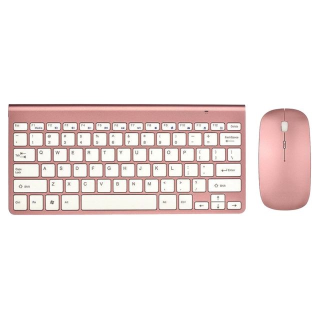 marque generique - 2.4g clavier / souris sans fil étanche pour ordinateur portable pc or rose - Clavier marque generique