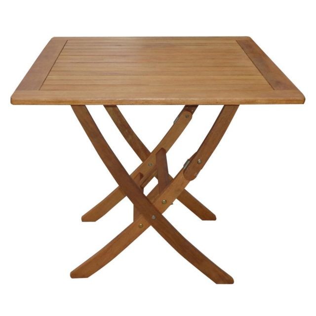 marque generique - Table de jardin pliante en bois balau 80 x 80 x 74h cm marque generique  - Ensembles tables et chaises marque generique