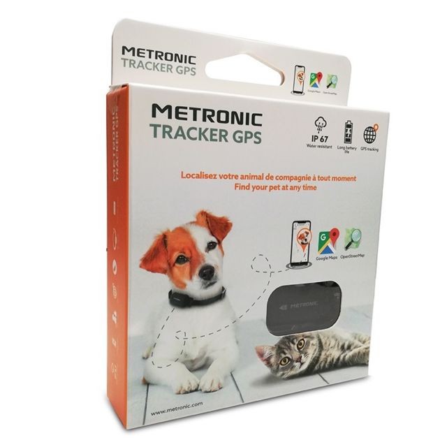 Metronic Traceur GPS étanche pour chiens et chats - 476206 - Noir