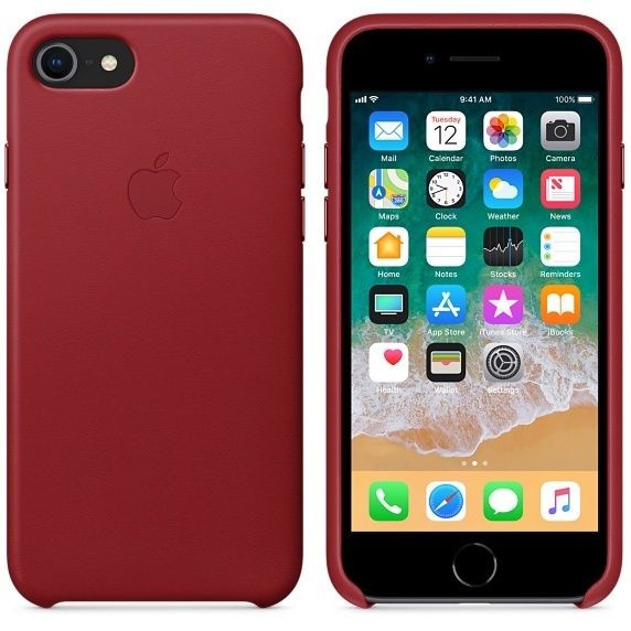 Apple iPhone 8/7 Leather Case - (PRODUCT)RED
