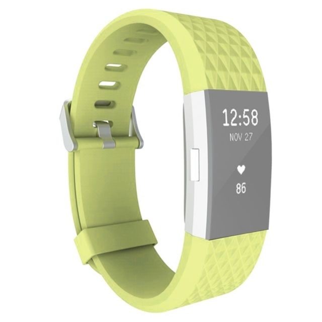 Wewoo - Bracelet vert pour Fitbit Charger 2 Montre Diamond Texture TPU Bracelet, Longueur totale: 23cm Wewoo  - Montre et bracelet connectés