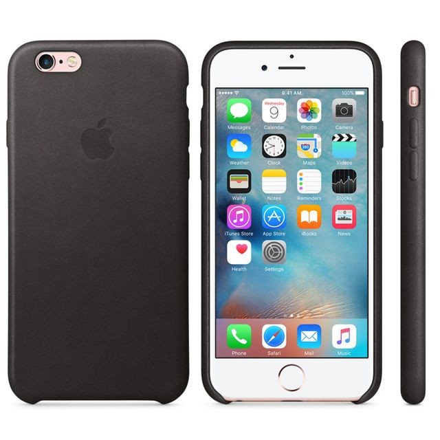 Coque, étui smartphone iPhone 6s Leather Case - Noir - MKXW2ZM/A