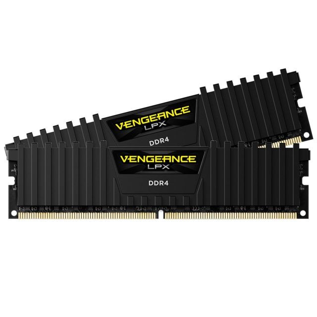 Corsair - Vengeance LPX Black 8 Go (2 x 4 Go) DDR4 2400 MHz Cas 14 - Bonnes affaires RAM PC Fixe