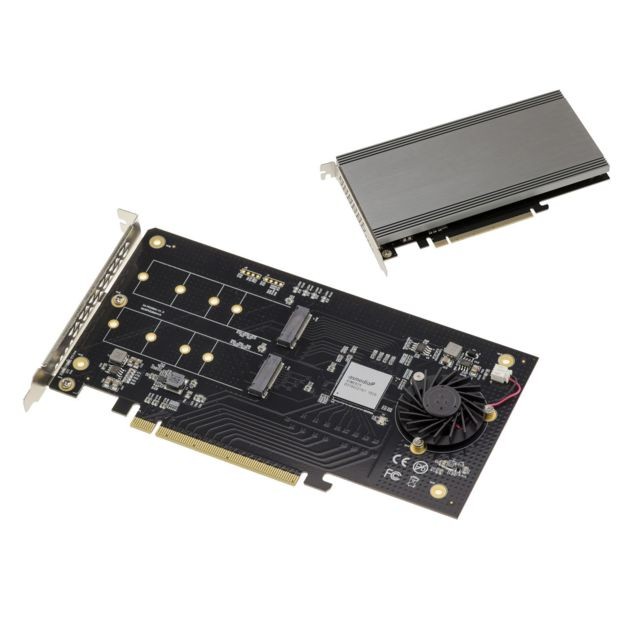 Kalea-Informatique - Carte contrôleur PCIe 3.1 16x pour 2 SSD M.2 NVMe M Key (M2 NGFF) - Carte Contrôleur