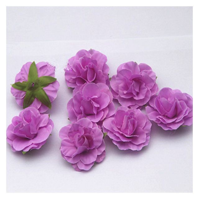 marque generique - Soie 20xartificial Fleur Rose Têtes Mariage Gros Bouquet De Mariée Deco-violet - Deco mariage violet