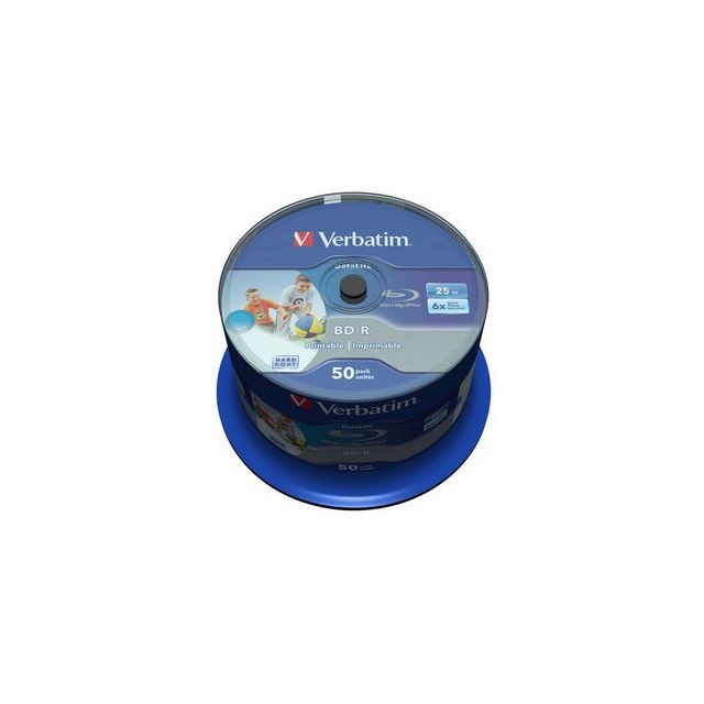 Verbatim - VERBATIM BD-R SL 25 GO VITESSE 6X IMPRIMABLE (PAR 50, SPINDLE) - CD et DVD Vierge