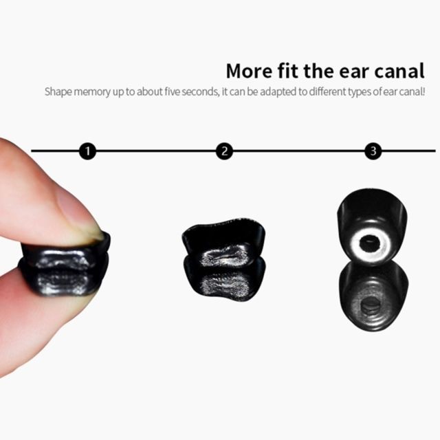 Ecouteurs intra-auriculaires Ecouteur Kit Mains libre noir et noire pour tous les écouteurs intra-auriculaires 2 PCS mousse mémoire,