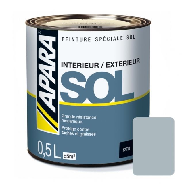 Apara - Peinture SOL SATIN-0.5 litre-Souris (RAL 7001) - Peinture & enduit rénovation