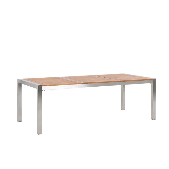 Tables de jardin Beliani Table de jardin en bois d'eucalyptus 220 x 100 cm GROSSETO