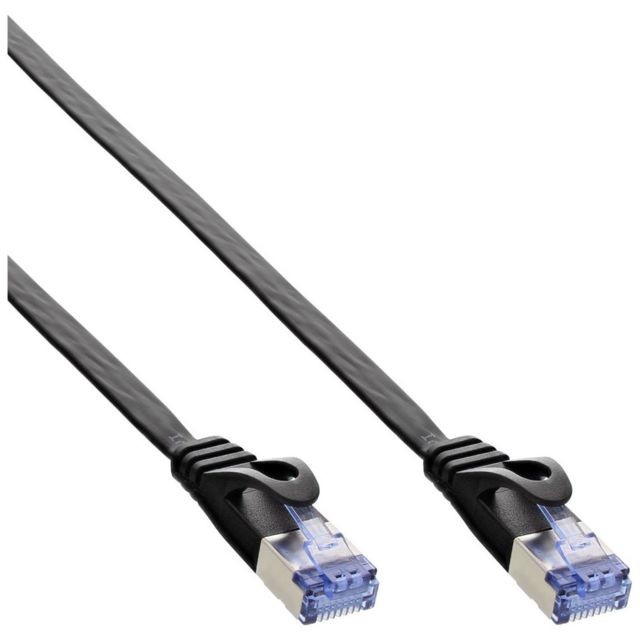 Inline - Câble de raccordement plat InLine®, U / FTP, Cat.6A, noir, 0.5m Inline  - Marchand Zoomici