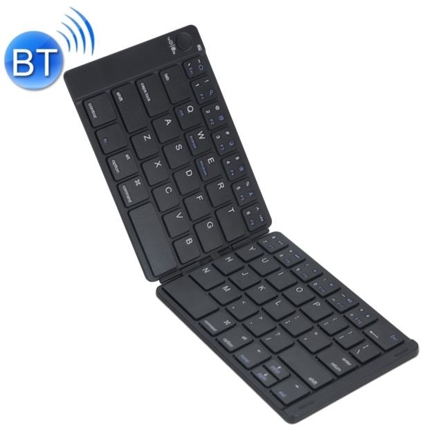 Wewoo - Clavier sans fil QWERTY noir pour téléphone mobile, tablette, ordinateur portable MC-B047 78 touches pliable ultra-mince en cuir Shell Bluetooth 3.0 - Clavier Sans fil