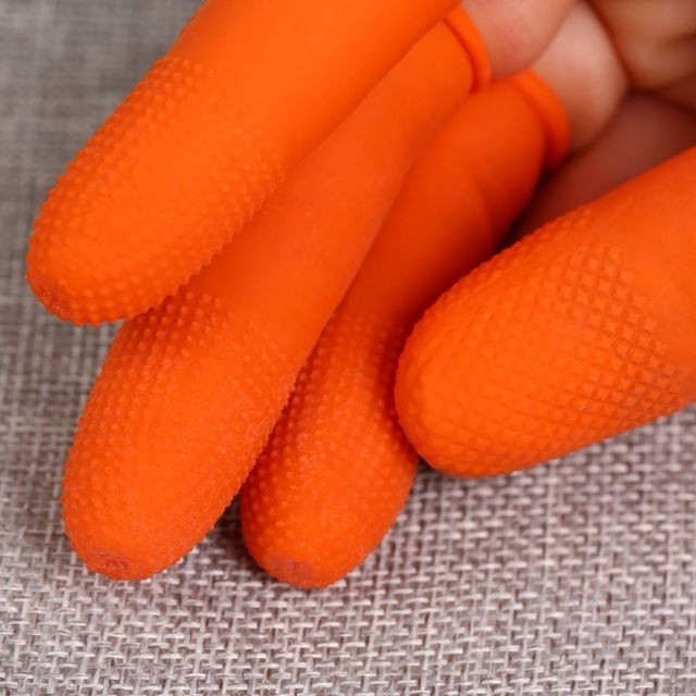 Wewoo - Gants de protection Orange 100 PCS Antistatique Antidérapant Durable Bout Des Doigts Latex De Protection, Taille: L, 2.8 * 6.5 cm Wewoo  - Autres accessoires smartphone