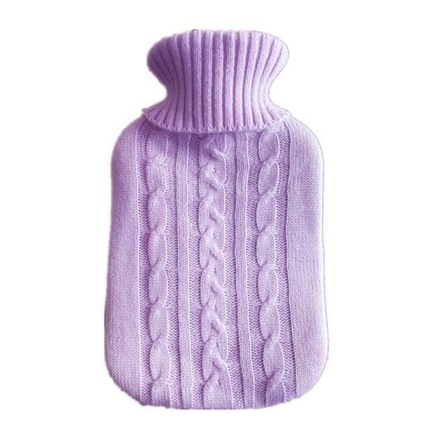 Wewoo - Bouillotte en tricot de couleur unie sans bouteille d'eau chaude à tricoter douce pour eau remplie Sac velours violet pâle - Radiateur d'appoint