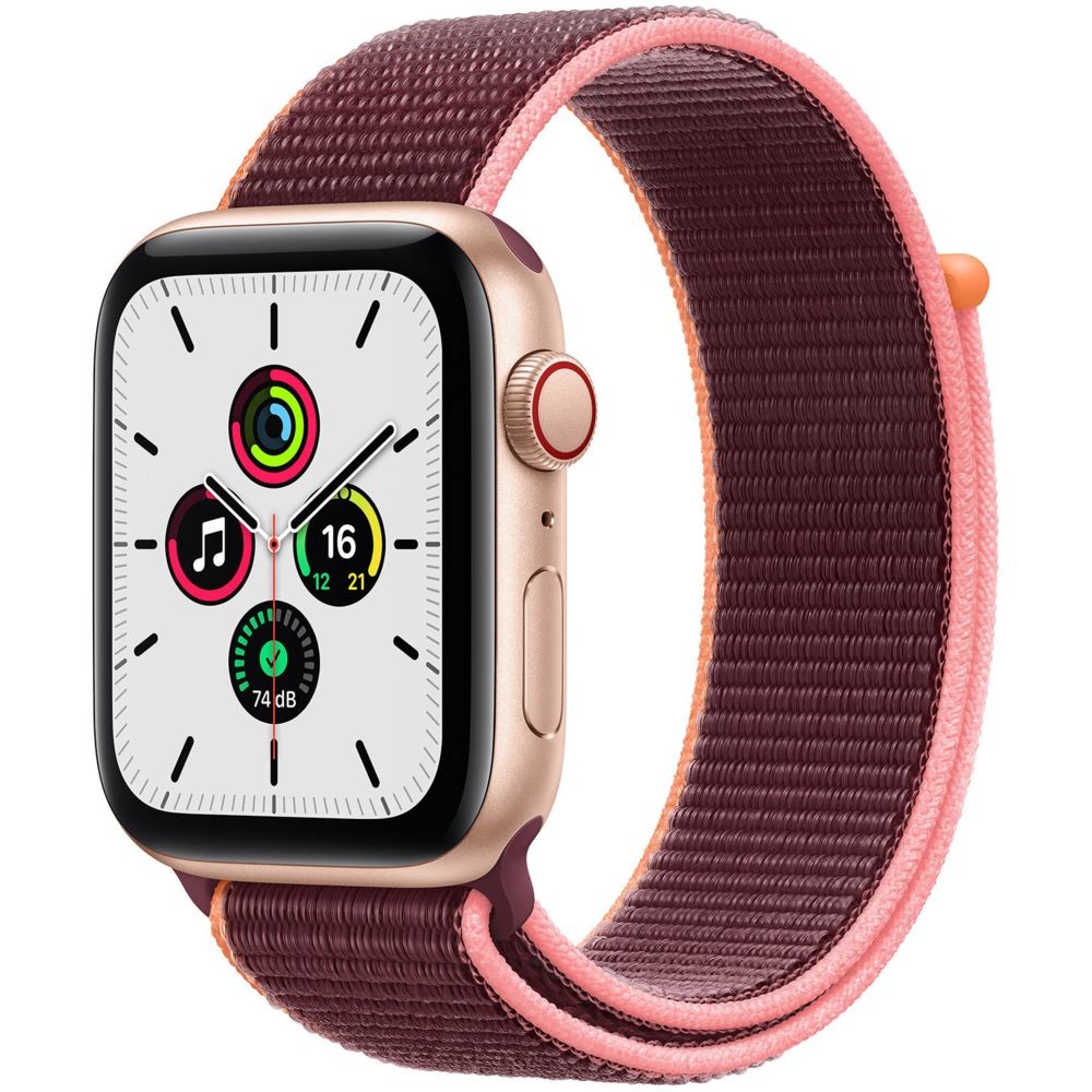 Apple Watch Apple Watch SE - GPS+Cellular - 44 - Alu Or / Bracelet Plum Sport Loop
