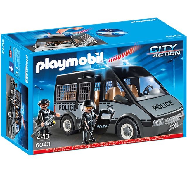 Playmobil - CITY ACTION - Fourgon de police avec sirène et gyrophare - 6043 - Playmobil
