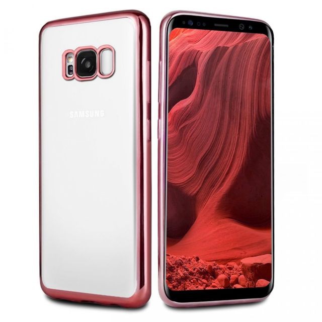 La Coque Francaise - Coque souple transparente avec contours rose gold or Samsung Galaxy S8 Plus - Accessoire Smartphone Samsung galaxy s8 plus