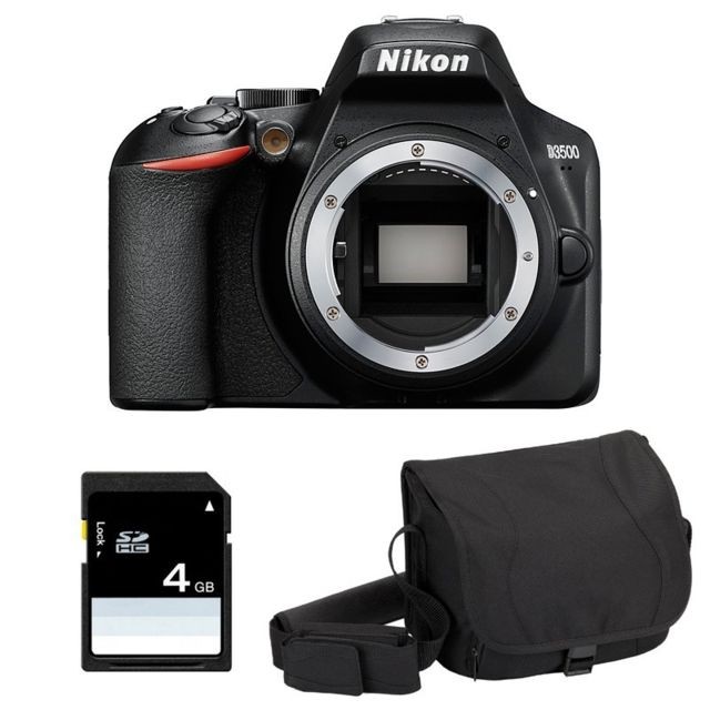Nikon - PACK NIKON D3500 Nu + Sac + SD 4Go Nikon  - Reflex Numérique
