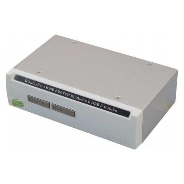 Dexlan - Switch kvm de bureau displayport/usb/audio 2 ports + câbles - Switch KVM
