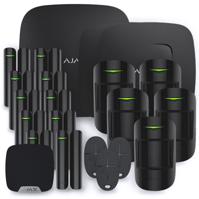 Ajax Systems - Ajax StarterKit noir - Kit 8 Ajax Systems  - Accessoires sécurité connectée Ajax Systems