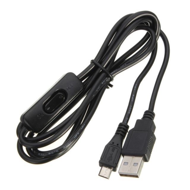 Wewoo - Câble noir pour Smartphone / Tablet / Raspberry Pi / Banana Pi 1,5 m 5 V 2A USB d'alimentation de Charing avec interrupteur marche / arrêt Wewoo  - Câble antenne