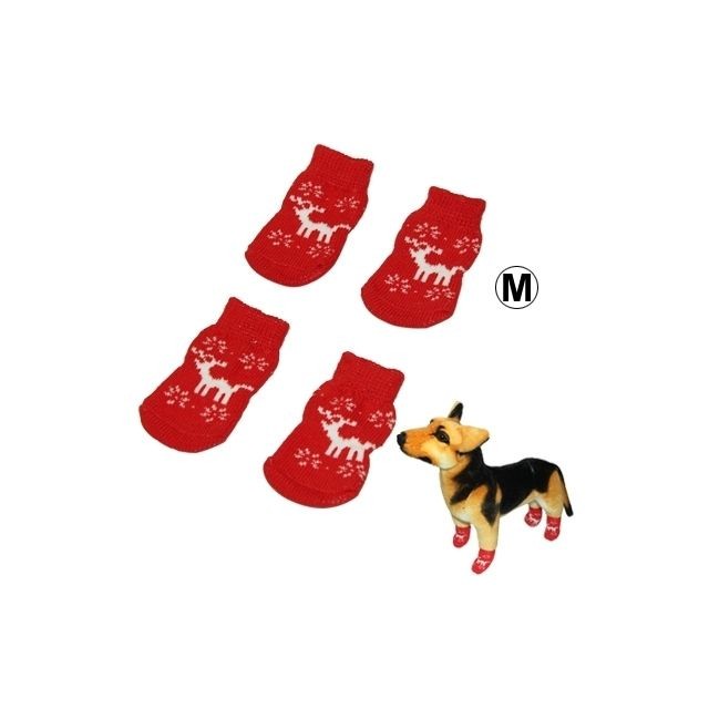 Wewoo - Chaussettes de Noël mignonnes en rouge coton motif antidérapant, taille: M Wewoo  - Vêtement pour chien
