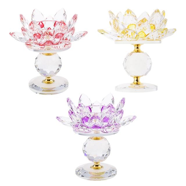 Bougeoirs, chandeliers marque generique Bougeoir en cristal de Lotus