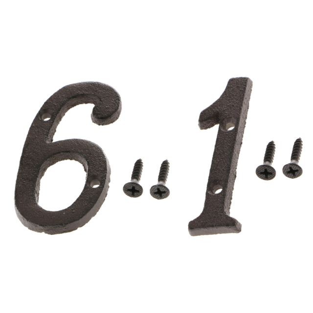 marque generique - 2x fer forgé antique porte numéro de la maison porte plaque bricolage chiffres 1 6 marque generique  - Objets déco