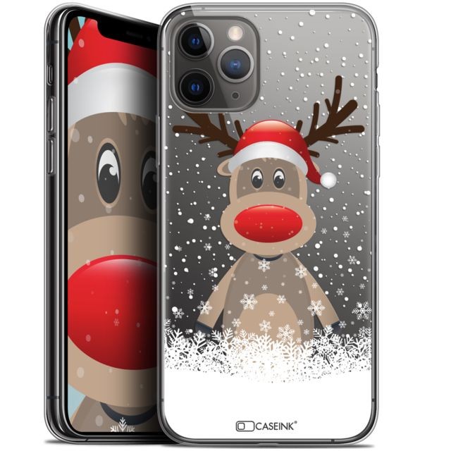 Caseink - Coque Pour Apple iPhone 11 Pro (5.8 ) [Gel HD Collection Noël 2017 Design Cerf au Bonnet - Souple - Ultra Fin - Imprimé en France] - Coque iPhone 11 Pro Accessoires et consommables