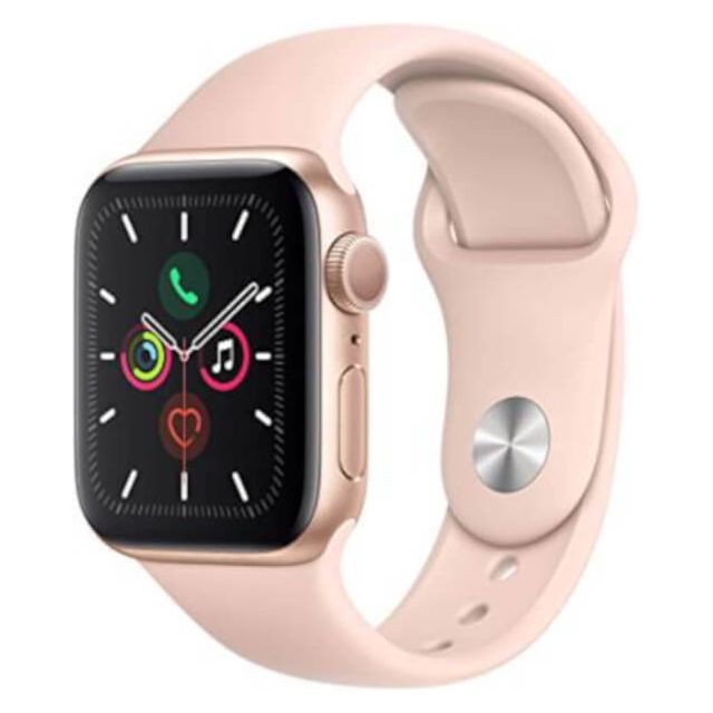 Apple - Apple Watch Serie 5 GPS + Celular, Boîtier 40mm Aluminium Or et bracelet sportif Rose Sable MWX22TY/A - Occasions Apple Watch