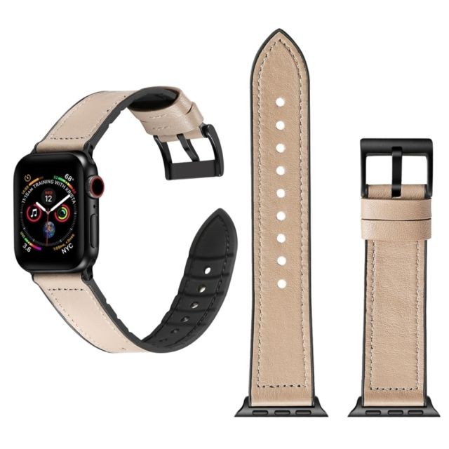 Wewoo - Bracelet en acier inoxydable couleur TPU + pour Apple Watch séries 3 et 2 et 1 42 mm Gris Wewoo  - Objets connectés