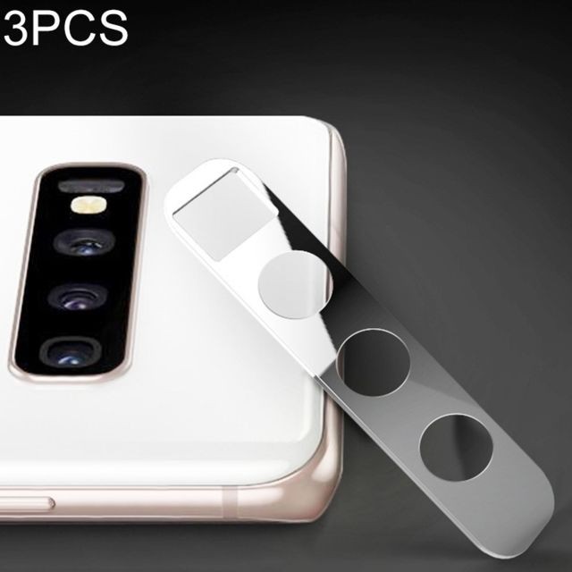 Wewoo - 3 PCS 10D Couverture Complète Téléphone Mobile En Métal Arrière Caméra Protection Objectif pour Samsung Galaxy S10 + - Wewoo