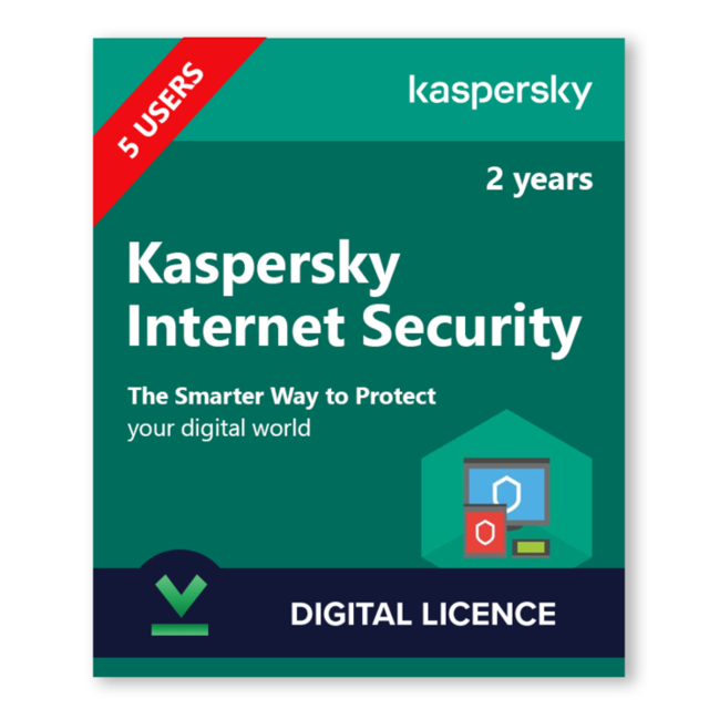 Kaspersky - Kaspersky Internet Security 2 ans 5 postes - Licence numérique - Logiciel en téléchargement - Antivirus