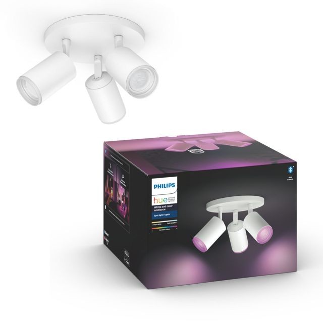 Philips Hue - White & Color Ambiance FUGATO Spot rond 3x5.7W - Blanc Philips Hue  - Eclairage connecté Philips Hue