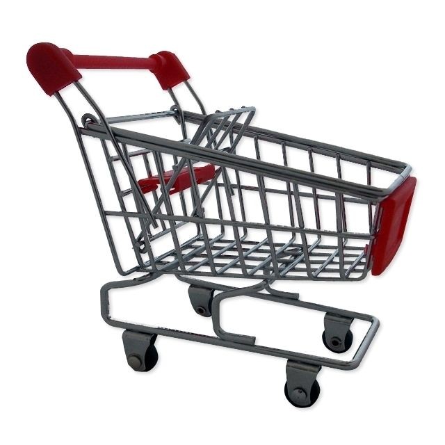 Totalcadeau - Chariot caddie range fournitures de supermarché miniature pour bureau jaune Totalcadeau   - Totalcadeau