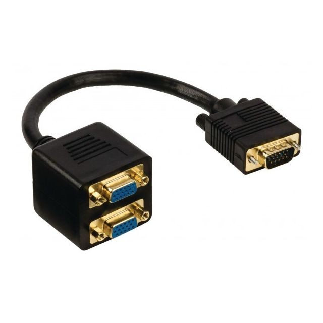 Alpexe - Câble VGA VGA Mâle - 2x VGA Femelle 0.20 m Noir Alpexe  - Câble et Connectique