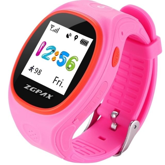 Montre connectée Wewoo Montre connectée rose 1.22 pouces IPS écran belle de suivi des Smartwatch Enfants GPS, carte SIM, réseau 2G, positionnement précis, appel vocal HD, podomètre, réveil, numéro de la famille cadran de vitesse