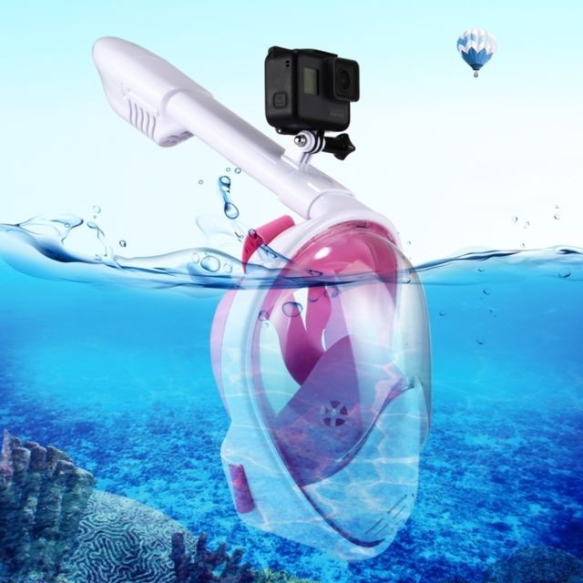 Wewoo - Masque de plongée rose pour GoPro HERO6 / 5/5 Session / 4 Session / 4/3 + / 3/2/1, Xiaomi et autres caméras d'action, taille L / XL 260mm Tube Sports nautiques Équipement de complet Dry Snorkel Wewoo  - Caméras