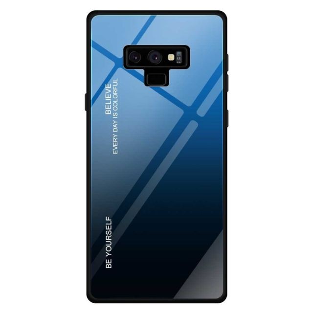 Wewoo - Coque renforcé Pour Galaxy Note 9 Gradient Color Glass Case Blue Wewoo - Coque iphone 5, 5S Accessoires et consommables