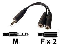 Convertisseur Audio et Vidéo  Cabling CABLING  Doubleur adaptateur jack 3.5 mm stéréo Câble 15 cm