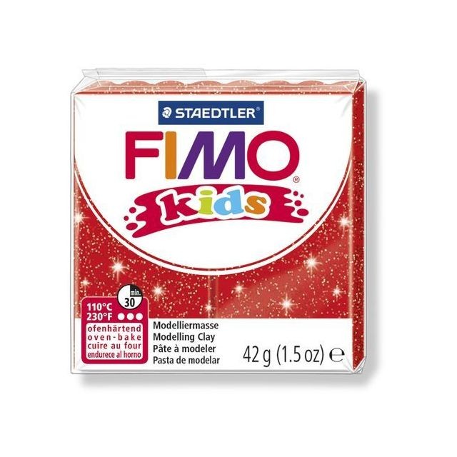 Fimo - Pâte Fimo Kids 42 g Rouge pailleté 8030.212 - Fimo Fimo  - Fimo