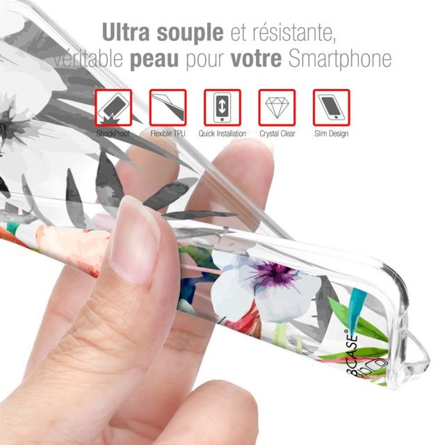 Flamant Rose Fleuri 6.5 Gel HD Caseink Coque pour Apple iPhone 11 Pro Max Imprimé en France - iPhone 11 Pro Max Coque - Souple - Antichoc 