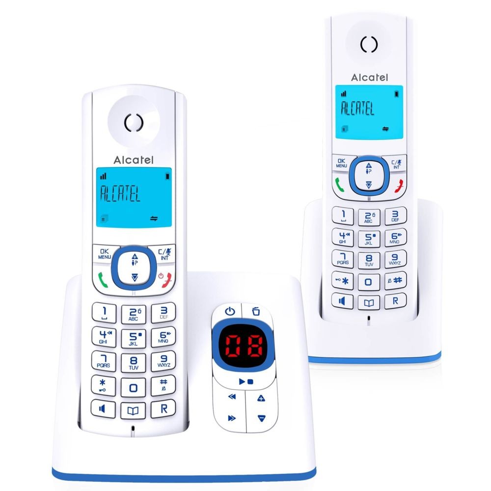 Téléphone fixe-répondeur Alcatel alcatel - téléphone sans fil duo dect bleu avec répondeur - f530voice duo bleu