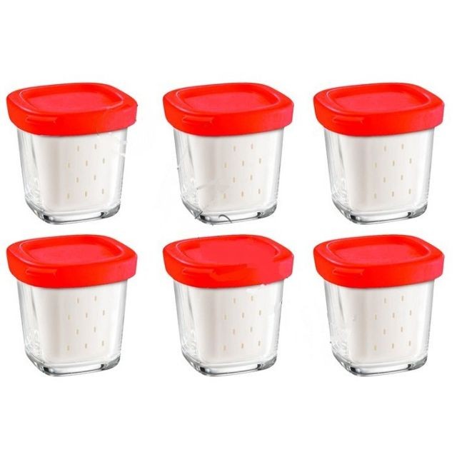 Yaourtières Seb Coffret de 6 pots avec égoutoir delices box pour yaourtiere seb