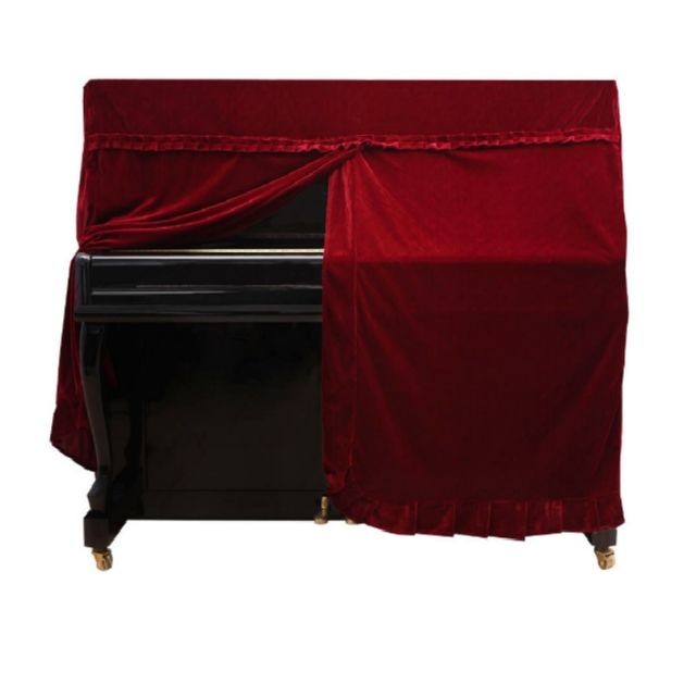 Aspirateur eau et poussière Housse de protection pour instrument en velours doré Pianocouverture complètetaille 150x60x110cm rouge