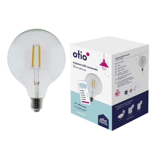 Otio - Ampoule connectée WIFI Filament LED Design G125 E27 7W - Ampoule connectée