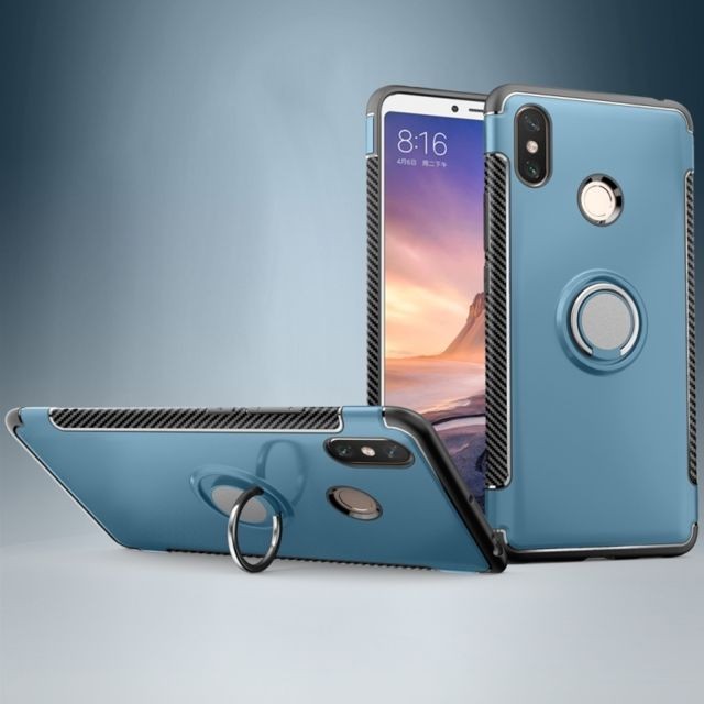 Wewoo - Etui de protection magnétique anneau de rotation 360 degrés Armure Titulaire pour Xiaomi Mi Max 3 (bleu marine) Wewoo  - Coque, étui smartphone