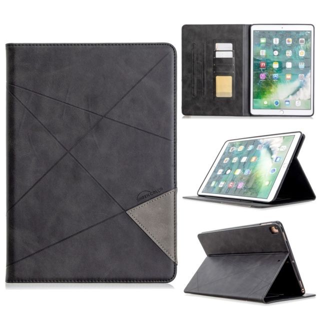 Generic - Etui en PU motif géométrique avec support noir pour votre Apple iPad 10.2 (2019)/Air 10.5 pouces (2019)/Pro 10.5 pouces (2017) - Generic
